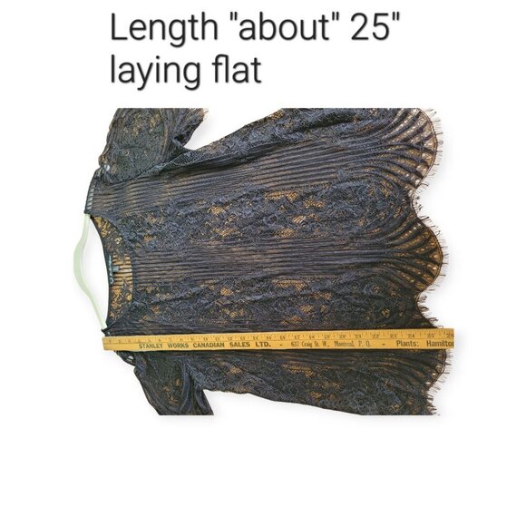 For Love and Lemons Black Semi-Sheer Lace Overlay Top Size L - Picture 10 of 11